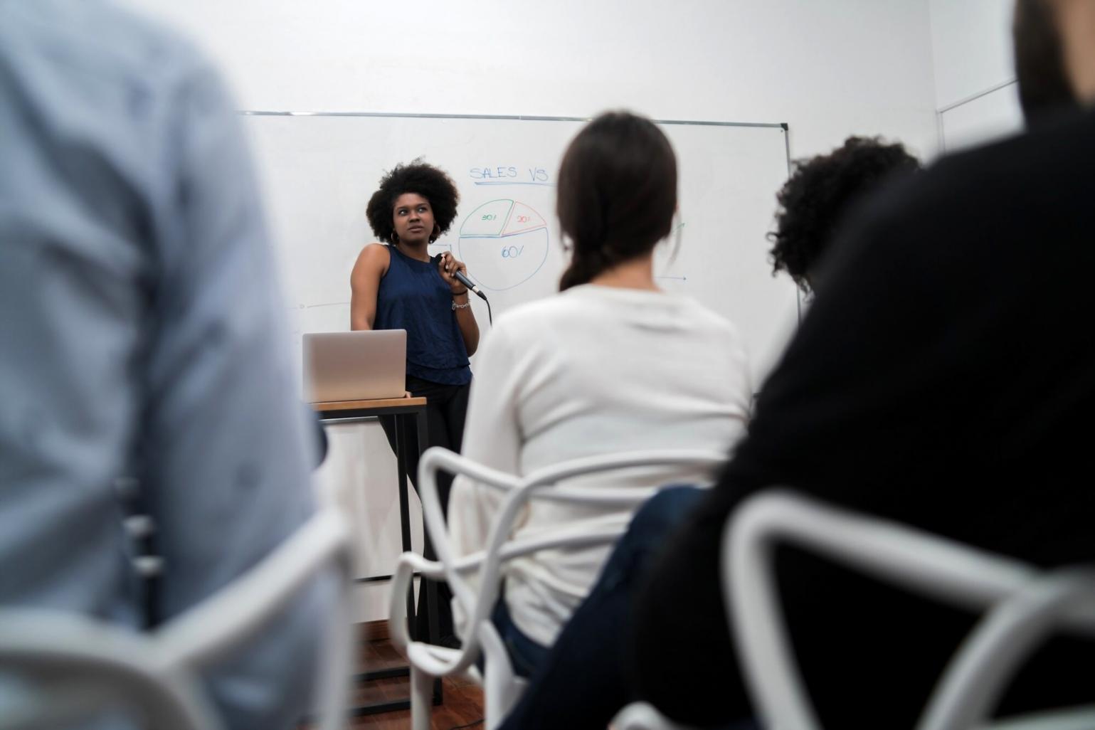 Gruppo di lavoro che applica tecniche creative